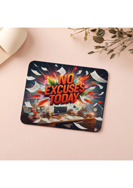 No Excuses Today Yazılı Mousepad – Bahane Yok! - 19X23 cm 2 mm Dikdörtgen Ithal Baskılı Mouse Pad indirimleri