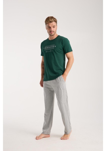 Erkek Yeşil Kısa Kol Pijama Takımı