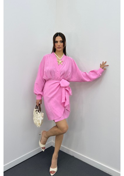 Nicky Modal Kruvaze Bağlamalı Elbise