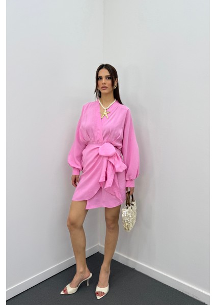 Nicky Modal Kruvaze Bağlamalı Elbise fiyatları