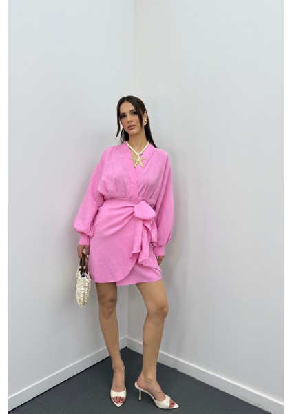 Nicky Modal Kruvaze Bağlamalı Elbise modelleri