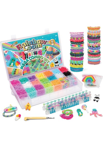 Rainbow Loom Mega Combo Set – 7.456 Parça Renkli Lastik Bileklik Yapım Kiti
