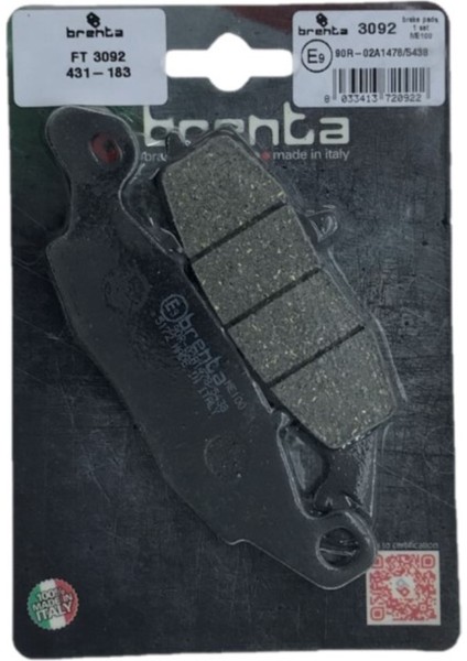 Suzukı Gsr 750 Brenta Ön Sol Fren Balata Ob