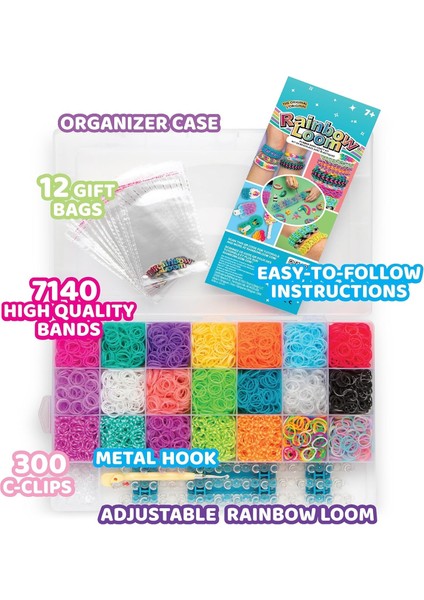 Rainbow Loom Mega Combo Set – 7.456 Parça Renkli Lastik Bileklik Yapım Kiti indirimleri