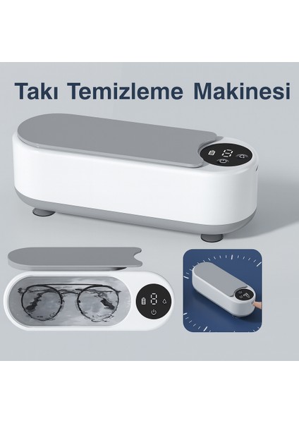 Ultrasonik Temizleme Makinesi Çok Fonksiyonlu Yüksek Frekanslı Gözlük Takı Fırça Gözlük Temizleme