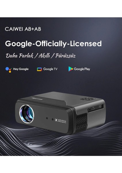 A8+ Akıllı Projeksiyon Cihazı - L1 Lisanslı Android Tv - Dolby Audio Ses Sistemi - 1200 Ansı Lümen
