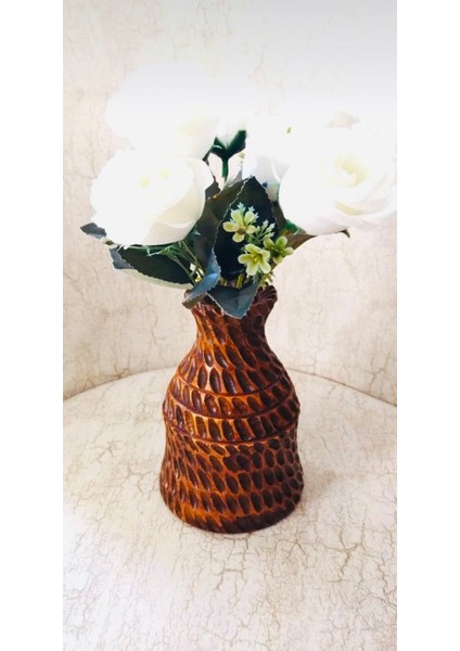 Venüs Model El Yapımı Oyma Motifli Ahşap Vazo modelleri