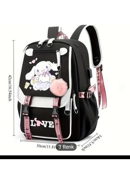 Kuromi Bel Desteklı Büyük Boy Çocuk Okul Cantasi modelleri