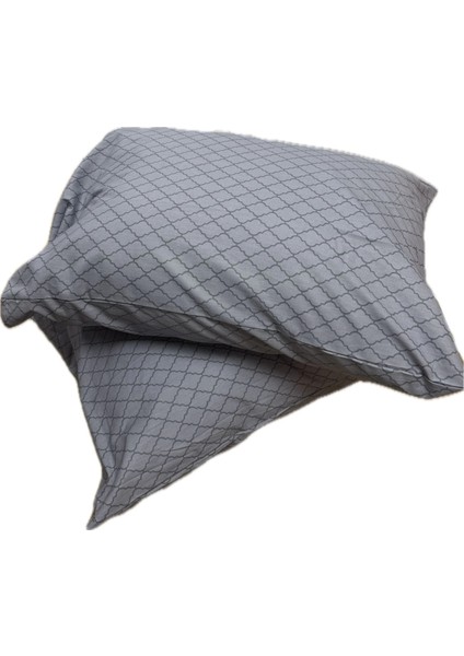 Ranforce %100 Pamuk 2 Adet Yastık Kılıfı Çizgili Desenli Mavi