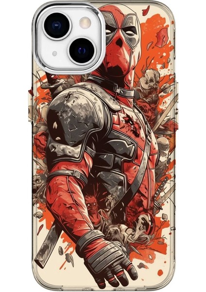 IPHONE 13 Özel Deadpool Tasarımlı Lüks Silikon Kılıf