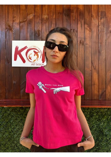 Born The Ride / Kadın Pembe Renk T-Shirt