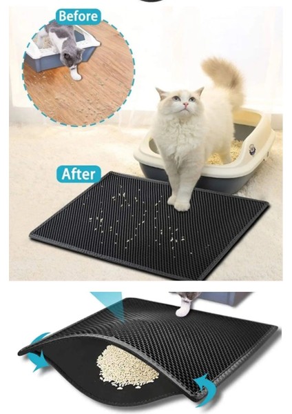 Kedi Tuvalet Paspası Kedi Kumu Paspası Elekli Kum Toplayıcı Kedi Halısı