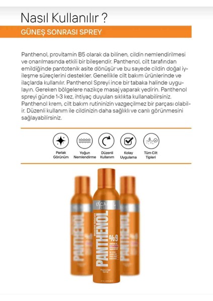 Panthenol Güneş Yağınığı Onarıcı Bakım modelleri
