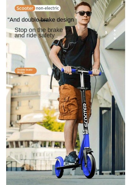 Manuel Katlanabilir Scooter Mavi Renk