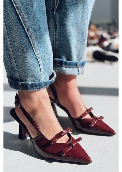 Berin Rugan Bordo Fiyonk Detaylı Detaylı Kadın Ayakkabı