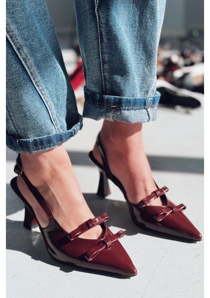 Berin Rugan Bordo Fiyonk Detaylı Detaylı Kadın Ayakkabı modelleri
