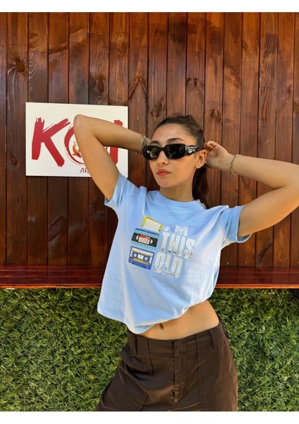 I'm Thıs Old / Kadın Mavi Renk T-Shirt