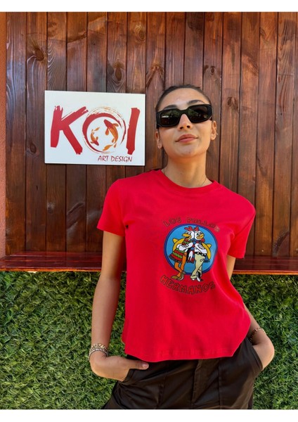 Los Pollos / Kadın Kırmızı Renk T-Shirt