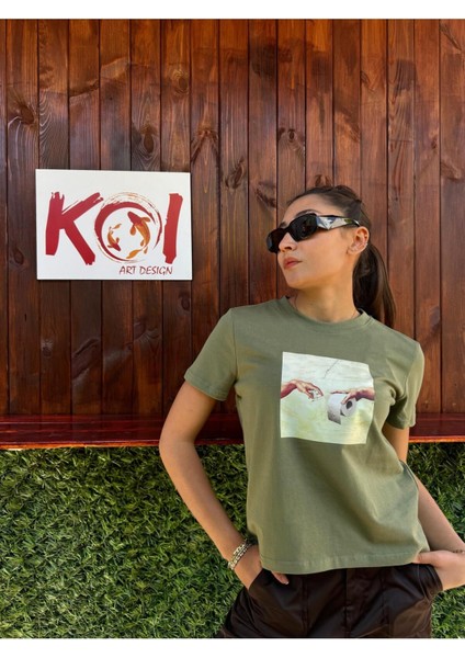 Wc Dollar / Kadın Haki Renk T-Shirt