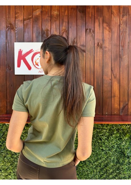 I Hate People Cat / Kadın Haki Renk T-Shirt fiyatları