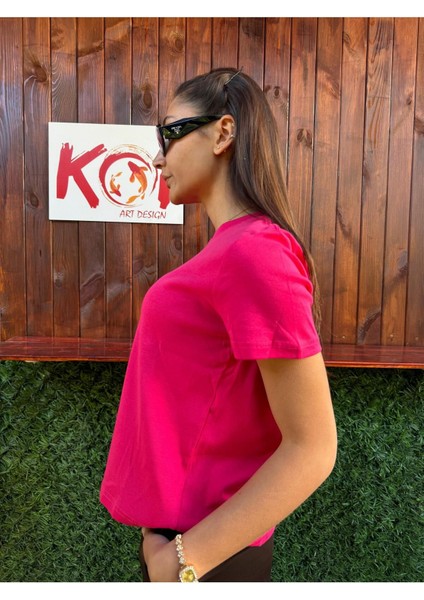 Only Good Vibes/ Kadın Pembe Renk T-Shirt modelleri