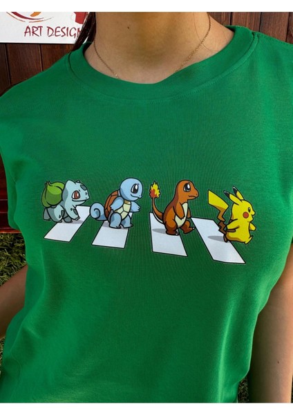 Pokemon Line / Kadın Yeşil Renk T-Shirt fiyatları