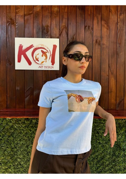 Michelangelo Chocolate / Kadın Mavi Renk T-Shirt fiyatları