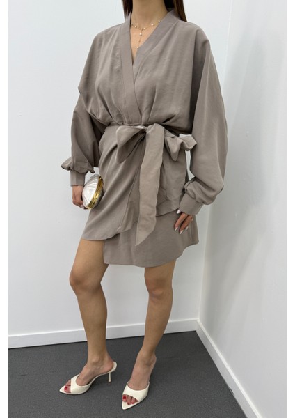 Nicky Modal Kruvaze Bağlamalı Elbise modelleri