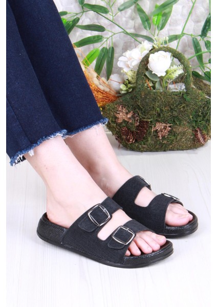 Yazlık Kadın Ortopedik Terlik – Sim Detaylı, Çift Tokalı, Soft Tabanlı Ev ve Sokak Terliği.