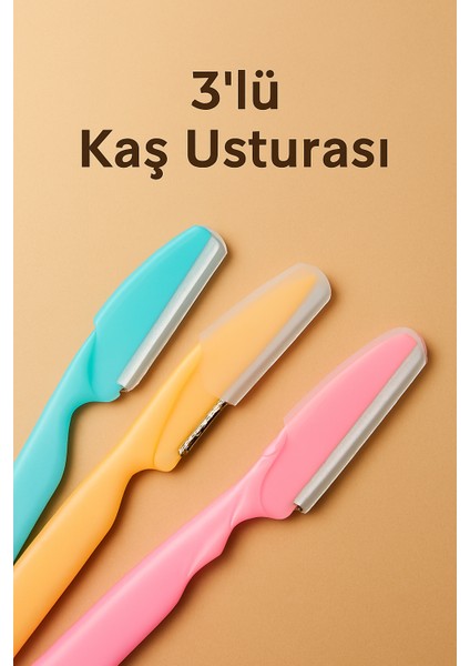 3'lü Renkli Kaş Usturası – Kusursuz Kaşlar Için Şık Dokunuş! fiyatları