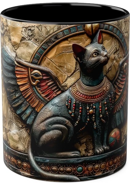 Antik Mısır Bastet Baskılı Kupa