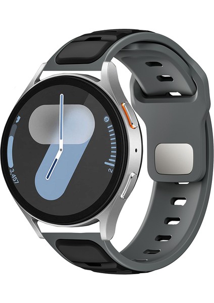 Honor Watch Gs Pro Uyumlu 22MM Yeni Tasarım Silikon KORDON-135 Gri-Siyah