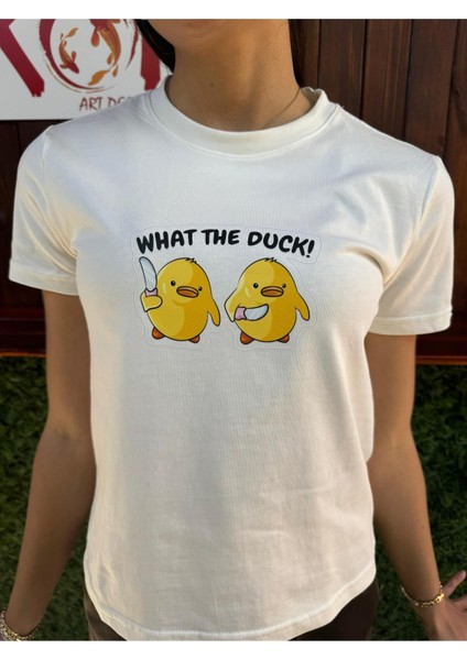 What The Duck / Kadın Ekru Renk T-Shirt fırsatları
