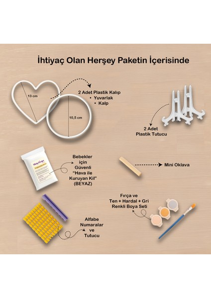 Yenidoğan El Ayak İzi Seti Anı Kiti, Kişiye Özel Kil Hatırası (2 Adet), Bebek ve Yeni Anne Hediyesi fiyatları