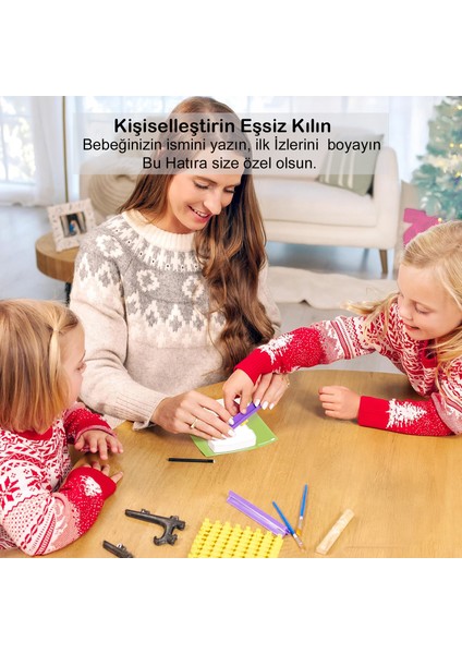 Yenidoğan El Ayak İzi Seti Anı Kiti, Kişiye Özel Kil Hatırası (2 Adet), Bebek ve Yeni Anne Hediyesi fırsatları