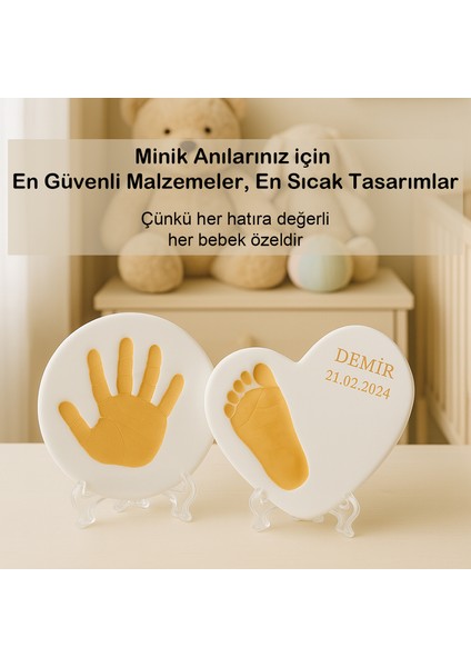 Yenidoğan El Ayak İzi Seti Anı Kiti, Kişiye Özel Kil Hatırası (2 Adet), Bebek ve Yeni Anne Hediyesi indirimleri