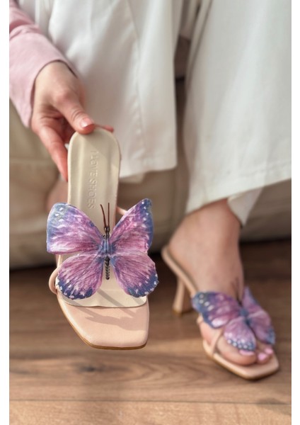 Haxsed Topuklu Kadın Terlik Mat Pudra fiyatları