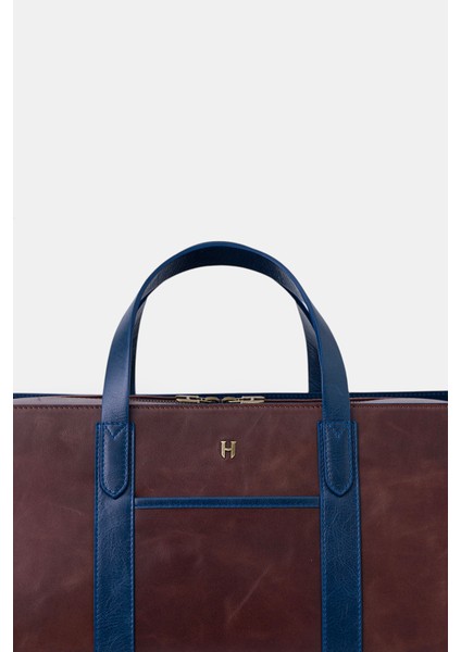 Leonard Hakiki Deri Unisex Askılı Seyahat Çantası