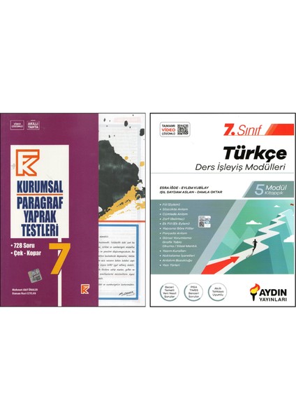 7. Sınıf Kurumsal Paragraf Yt+Aydın Ders Işleyiş M. Türkçe (2 Kitap)