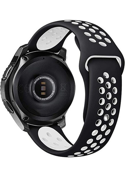 Galaxy Watch (42MM) Uyumlu 20MM Delikli Silikon Kordon-02 Siyah-Beyaz fiyatları