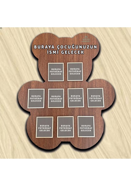 Ayı Teddy Çocuk ve Bebekler Için Ayaklı Fotoğraf Çerçevesi - 9 Fotoğraflı fiyatları