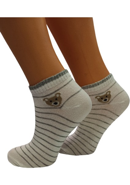 Kadın 3'lü Ayıcık Desenli Patik Çorap modelleri