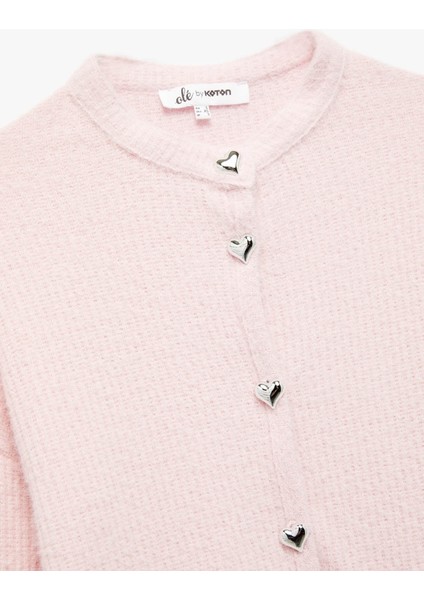 Uzun Kollu Bisiklet Yaka Pembe Kadın Hırka 6WAL90006IK indirimleri