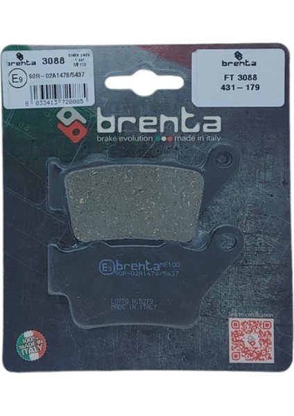 Bajaj Pulsar 200RS Brenta Arka Fren Balata Ob