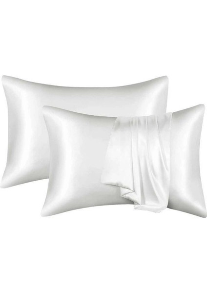 Antibakteriyel Terletmeyen Ipek Saten Yastık Kılıfı 2'li 50X70 Beyaz fırsatları