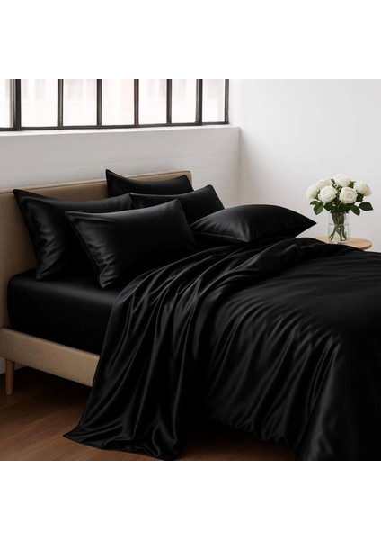 Antibakteriyel Terletmeyen Ipek Saten Yastık Kılıfı 2'li 50X70 Siyah fiyatları