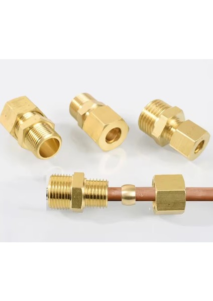 Pirinç Tek Taraf Yüksüklü Nipel 1/4'' x 6 mm Od Sıkıştırma Birliği Boru Bağlantı Parçası modelleri
