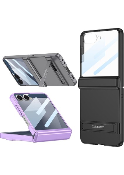 Galaxy Z Flip 7 Uyumlu Kılıf Magnetik Menteşeli Kamera Korumalı Kick Standlı Premium Kapak modelleri