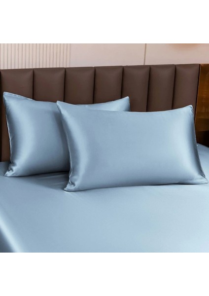 Antibakteriyel Terletmeyen Ipek Saten Yastık Kılıfı 2'li 50X70 Mavi indirimleri