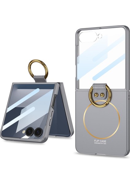 Galaxy Z Flip 7 Uyumlu Kılıf Yüzüklü Magsafe Kapak Kamera Korumalı Premium Mat Tasarım Ince Yapılı